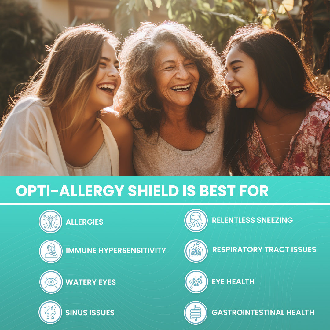 FM Nutrition Opti-Allergy Shield I Natural Anti-Histamine Complex I Quercetin with Bromelain and plant derivatives I Vegan I Non-GMO I 60 Veg Capsules