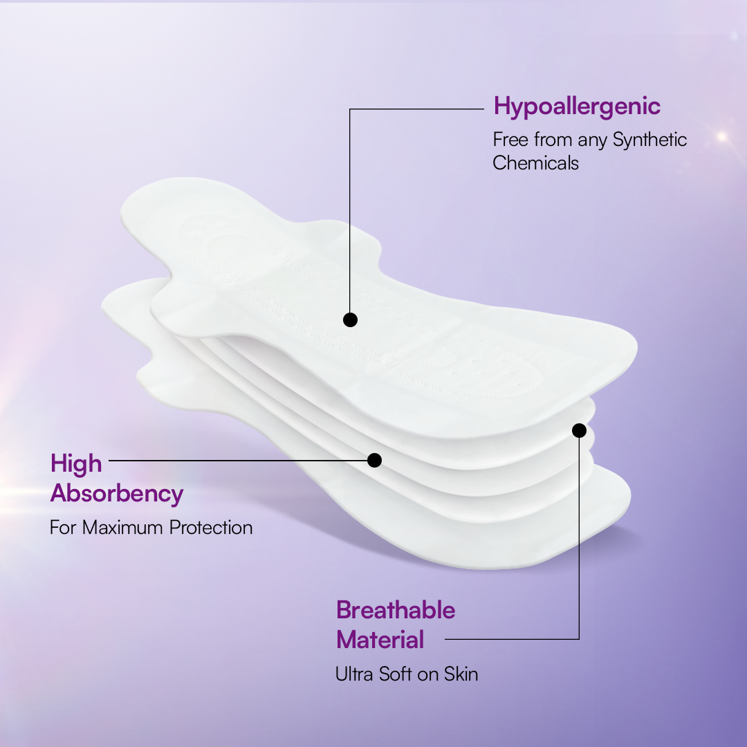 Flawsome Period Care Combo – Extra Large Sensitive Skin | Pack of 30 Organic Cotton Panty Liners & 30 Sensitive Sanitary Pads (Size XXL) | Natural Plant Top Sheet | 100% Rash-Free, Odour-Free & Chemical-Free