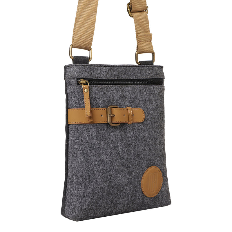 Mona B Unisex Messenger Crossbody Bag: Arctic Dark Grey
