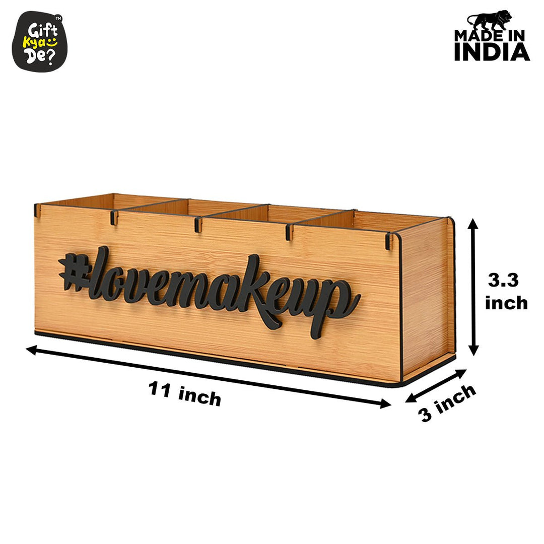 Gift Kya De Makeup Box Organizer For Girls | 4 Compartment Makeup Storage Box | Unique Gifts For Girls | Cosmetic Organizer