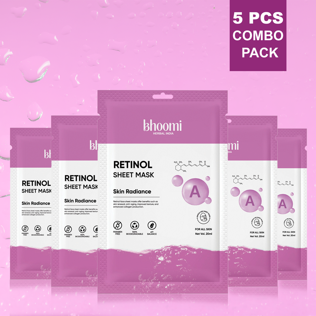 Bhoomi Herbal India RETINOL FACE SHEET MASK
