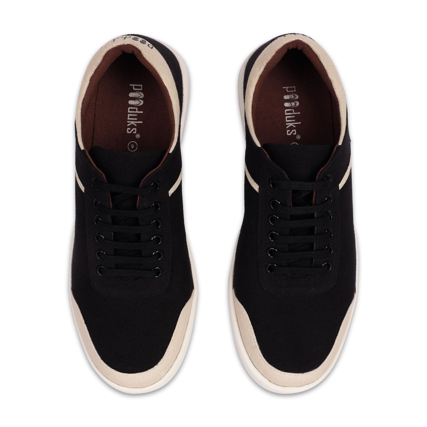 Dan Eco-Sole Black and Beige Sneakers (Unisex)