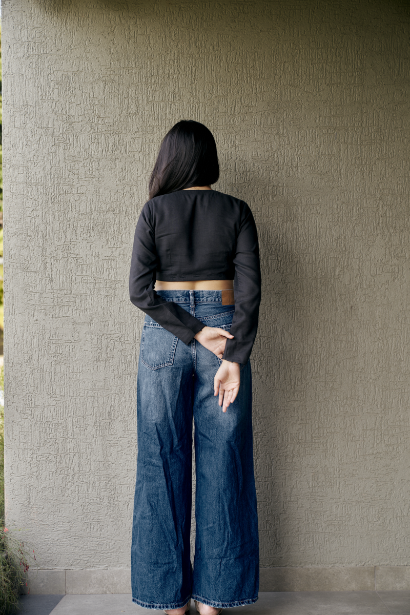 Ebony ash slate detachable dress in bamboo hemp