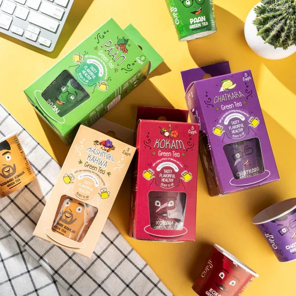 CupJi Green Tea Trial Pack | | Pack of 20 | 210 ml Cups