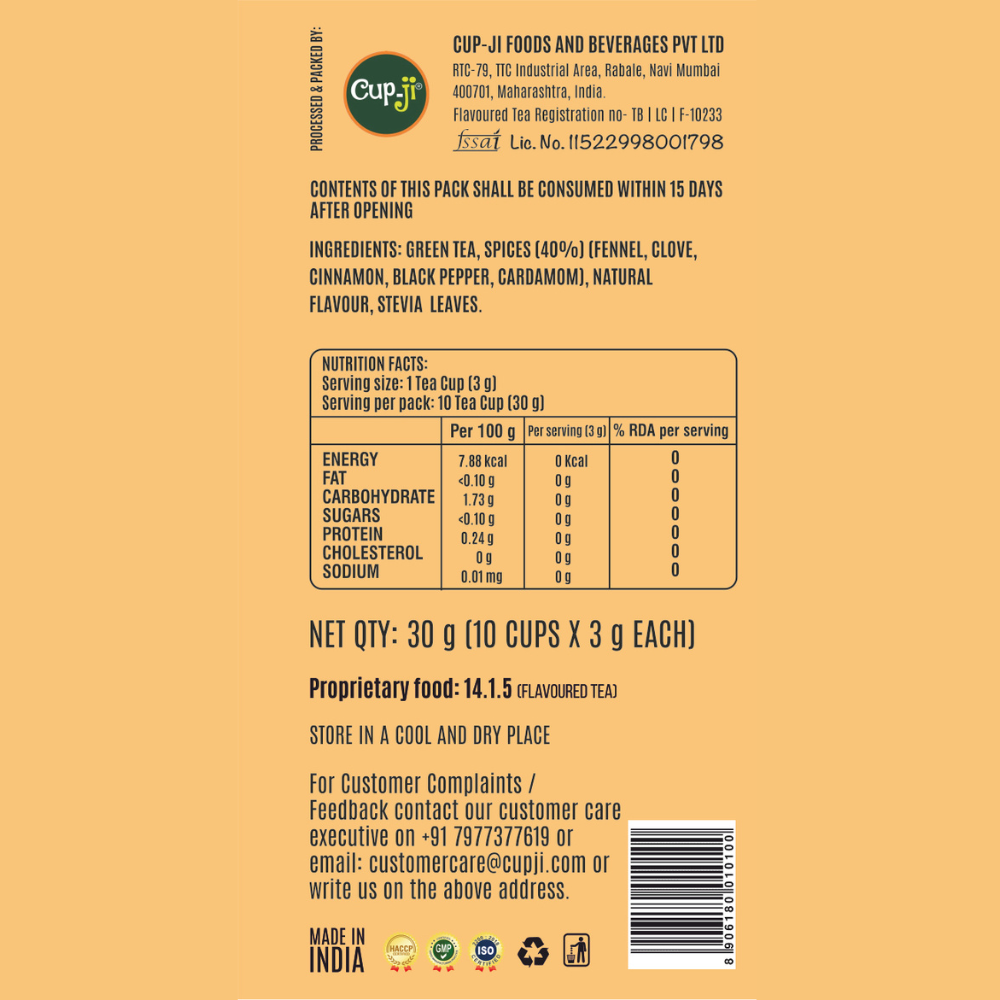 Cup-Ji Kashmiri Kahwa Green Tea 10 Cups Jar