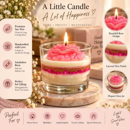 Rose de Verre – Pink Rose Gel Wax Candle