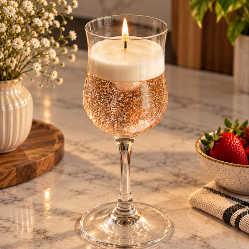 Eclat dor – Glitter Gel Candle in Glass