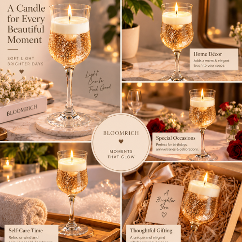 Eclat dor – Glitter Gel Candle in Glass
