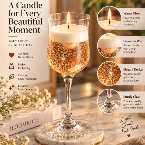 Eclat dor – Glitter Gel Candle in Glass