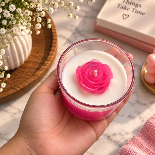 Rose Velours – Layered Pink Rose Scented Candle