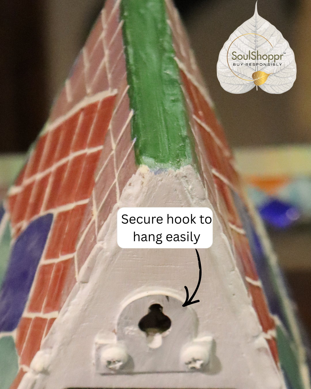 Handmade Pyramid Mosaic Bird House  |Outdoor Resting Place for Small Birds | Wooden Bird House | Yard, Garden & Outdoor Living | Bird & Wildlife Accessories |