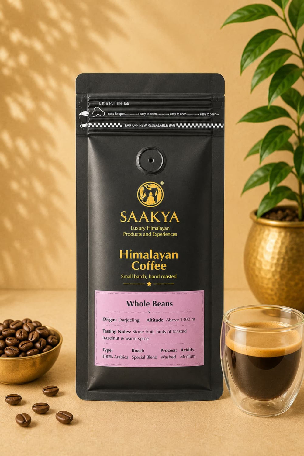 Saakya 100% Arabica Himalayan Coffee Special Blend | Whole Beans 250g