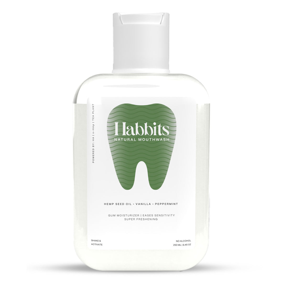 Habbits Oral Care Bundle | Charcoal Toothpaste (100g) + Charcoal Mouthwash (250ml) + 2 Biodegradable Toothbrushes | Natural Whitening | Vegan | SLS-Free | Tea Tree & Spearmint | Fights Plaque & Bad Breath