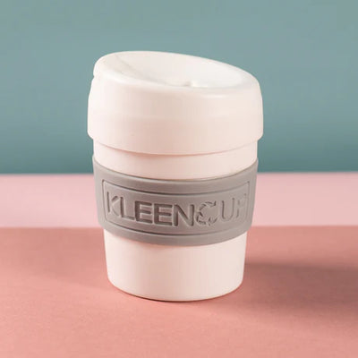 KleenCup White – Reusable travel mugs | BPA-free Coffee Cup with lid