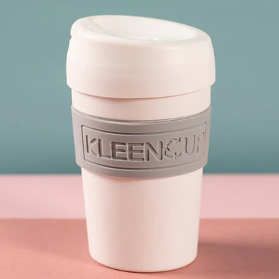 KleenCup White – Reusable travel mugs | BPA-free Coffee Cup with lid