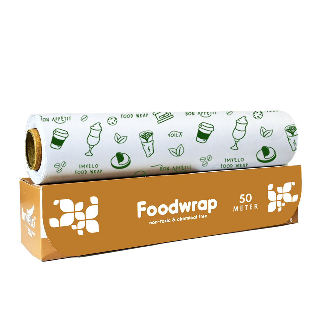 Imvelo Food Wrapping Paper Roll - Non-Stick, Oil Proof Butter Paper Roll, Reheatable Foil Paper for Food Wrap, Paper Foil for Chapati, Roti Wrap & More, Wrapping Paper for Food, Parchment Paper