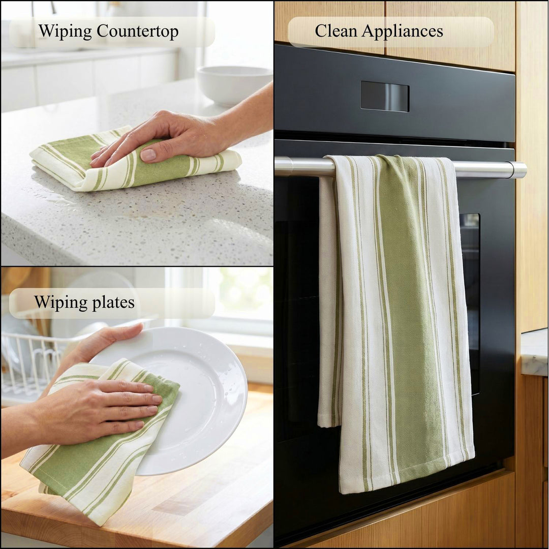 Striped Cotton Dish Towels ( Set of 2 )