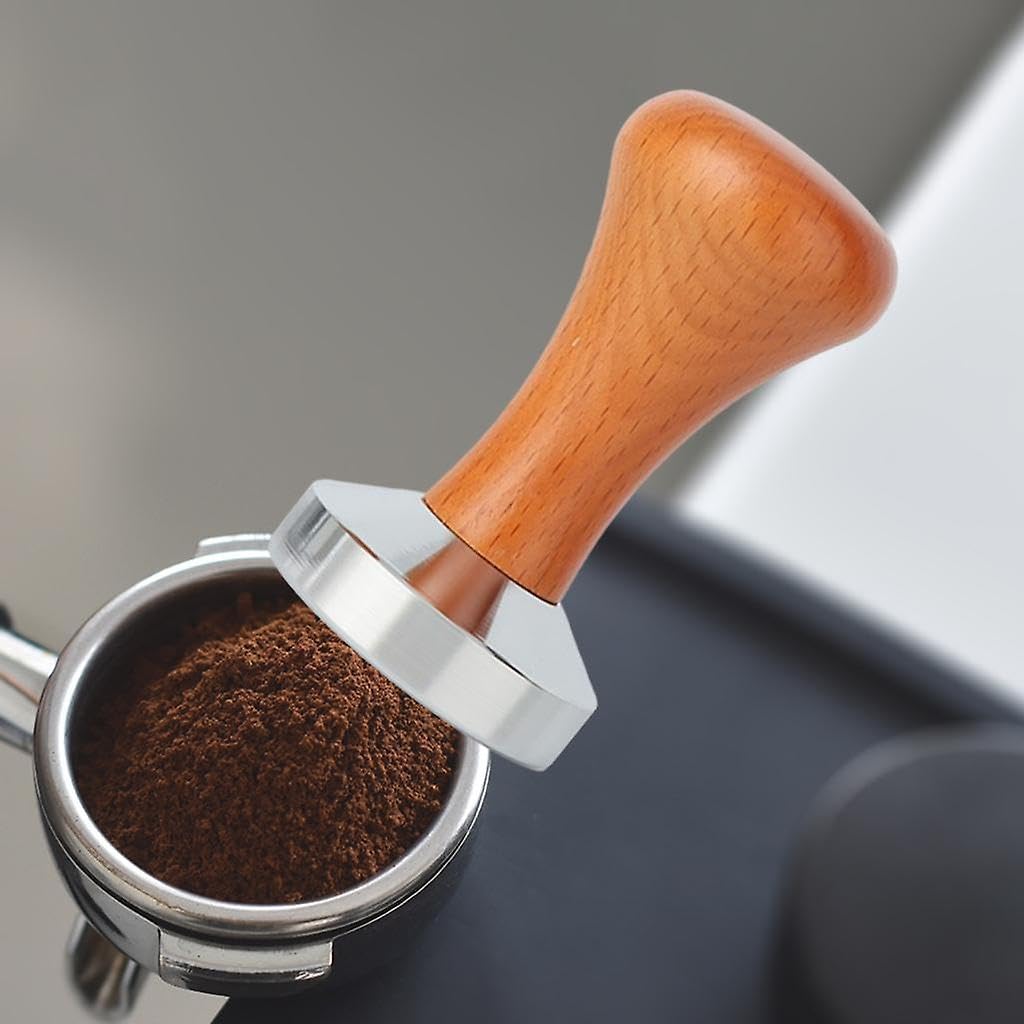 The Bean Co Roasters Coffe Tamper | Wooden Handle | 58 mm | Coffee Powder Pressing Tamping Tool