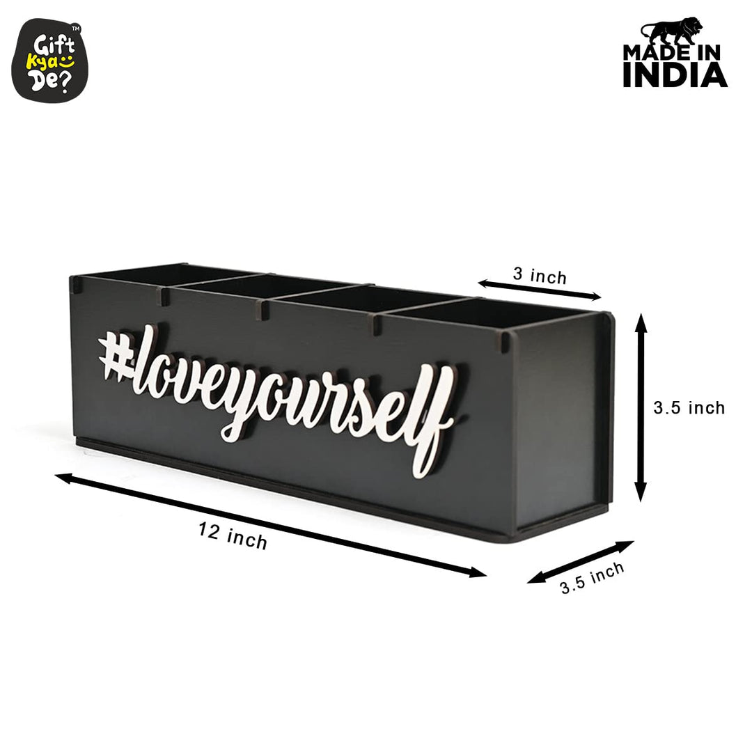 Gift Kya De Makeup Box Organizer For Girls | 4 Compartment Makeup Storage Box | Unique Gifts For Girls | Cosmetic Organizer