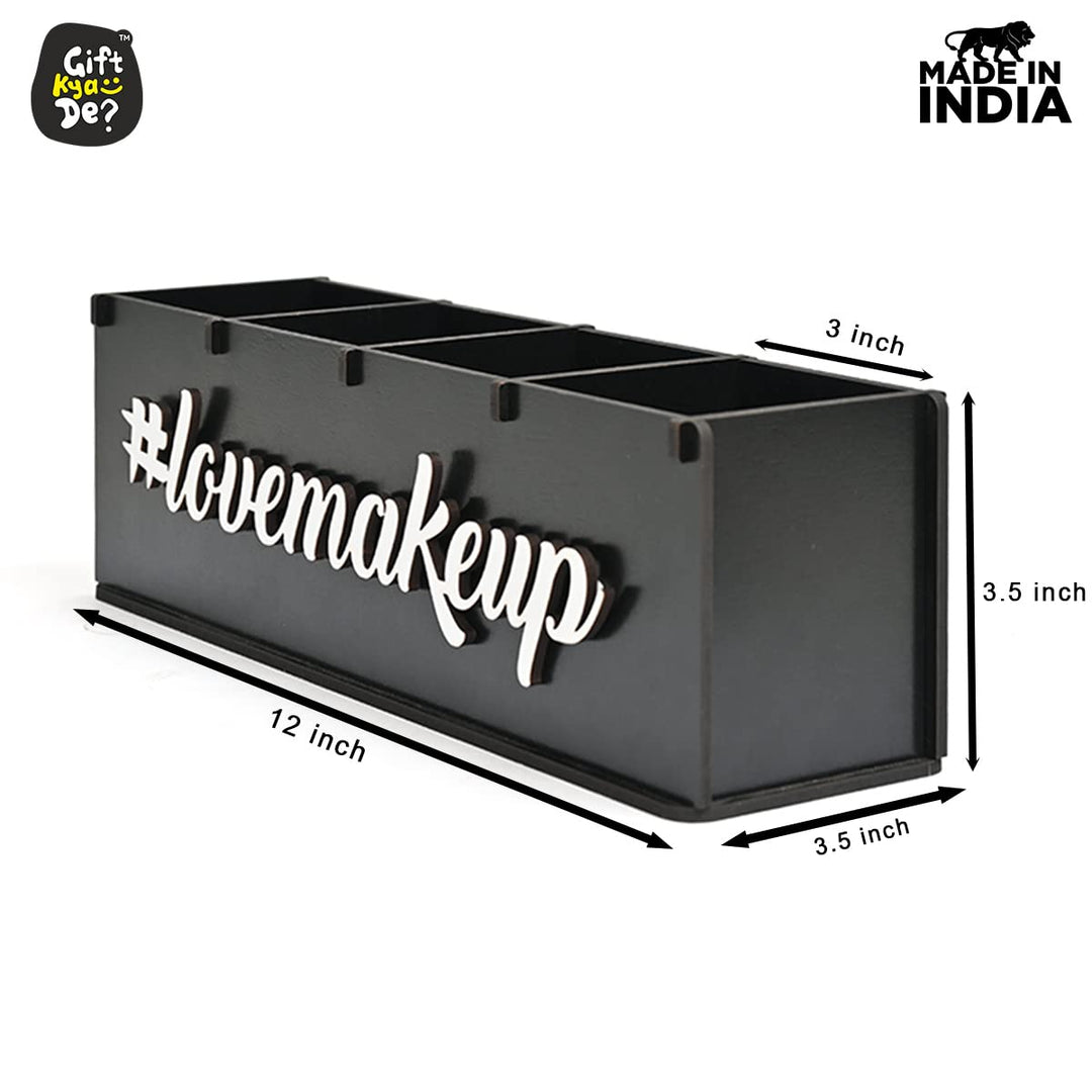 Gift Kya De Makeup Box Organizer For Girls | 4 Compartment Makeup Storage Box | Unique Gifts For Girls | Cosmetic Organizer