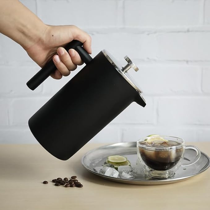 The Bean Co Roasters French Press Coffee Maker| 1000 ML | Double Walled 304 Stainless Steel | Superior Filtration | Dishwasher Safe