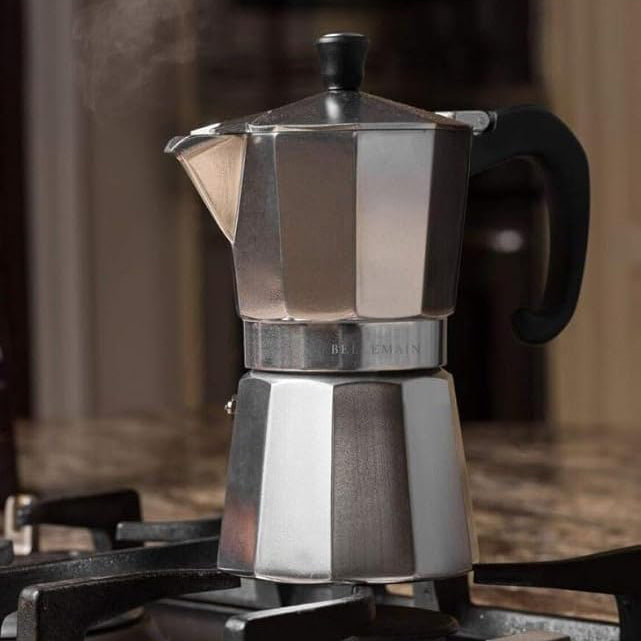 The Bean Co Roasters Moka Pot | 3-Cup (150 ml) Aluminium | Stovetop espresso maker