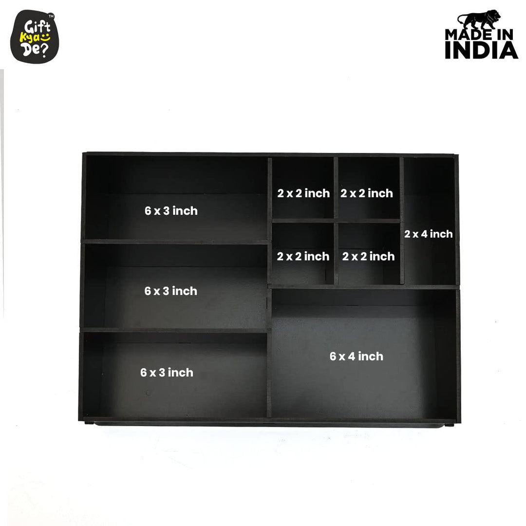 Gift Kya De Makeup Organizer For Dressing Table | 9 Compartments | Storage boxes For Lipstick, Nail Polish (30 x 22cm)