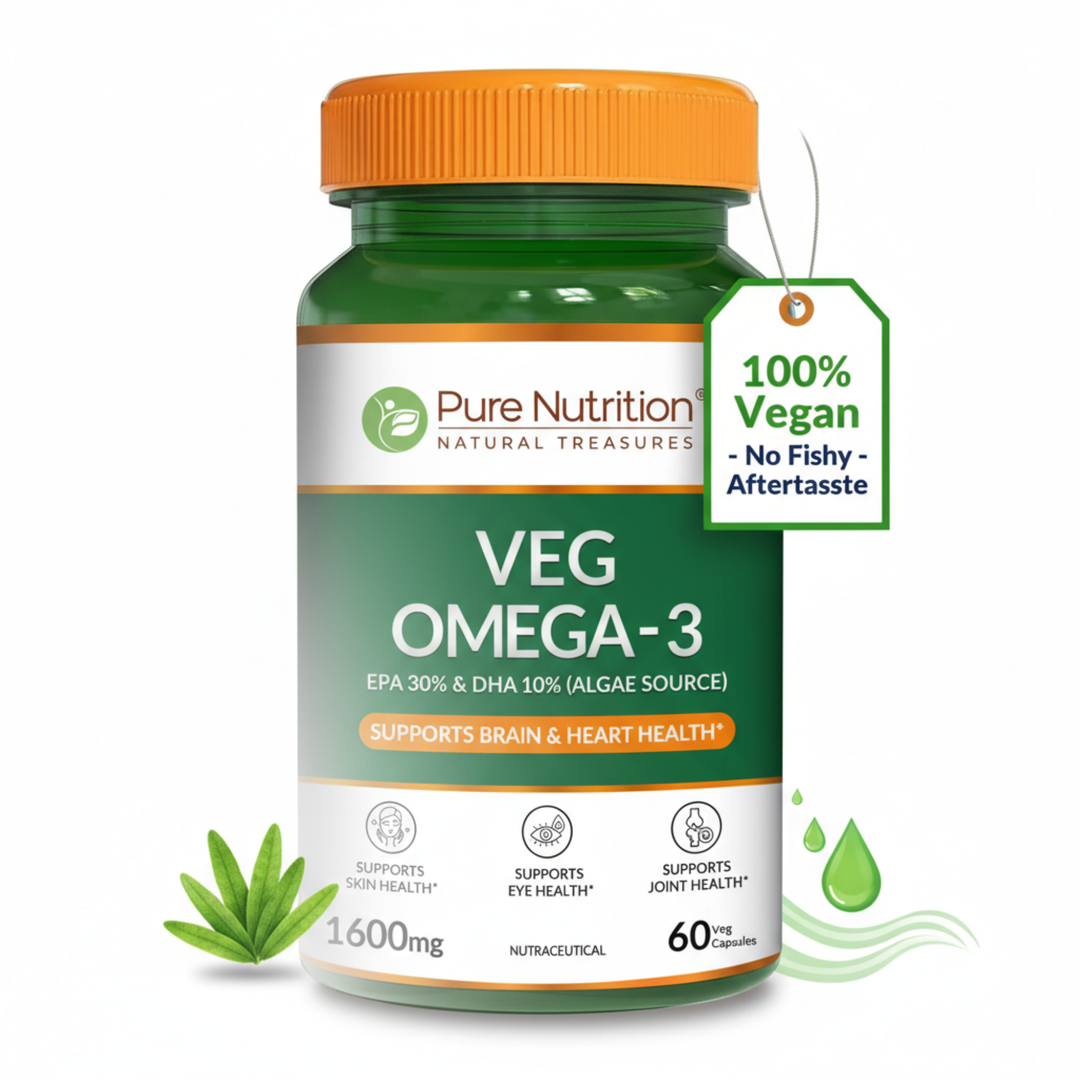 Pure Nutrition Veg Omega-3 1600mg (Algae Source) – EPA 30% & DHA 10%