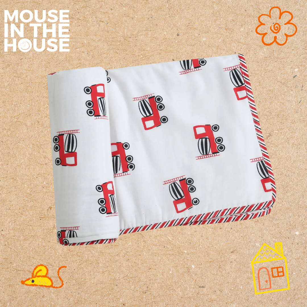 Mouse In The House Whirly Cement Mixer - Blanket