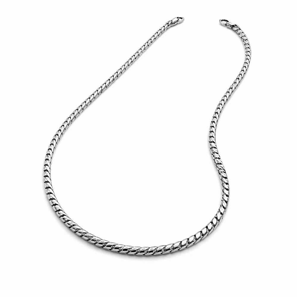 Braided chain in sterling silver