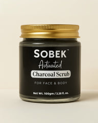 Sobek Naturals Activated Charcoal Face and Body Scrub | Paraben & SLS Free - 100 gm