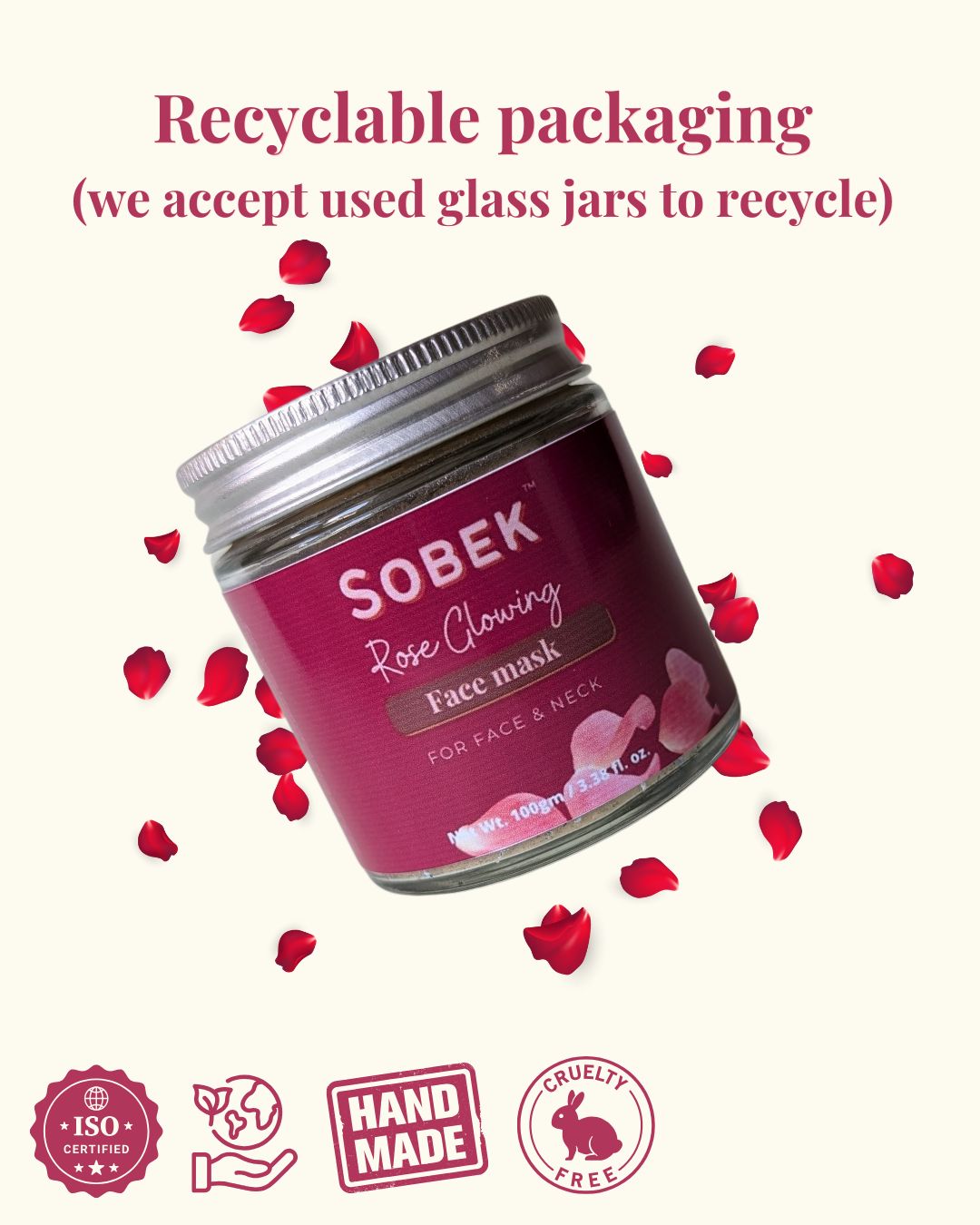 Rose Glowing Powder Face Mask Pack 100 gm