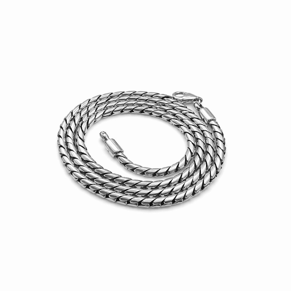 Braided chain in sterling silver