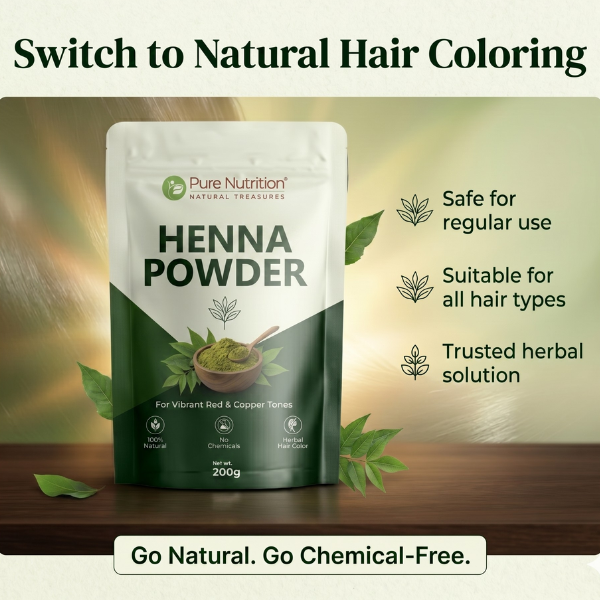 Natural Henna Powder for Hair Chemical-Free Hair Coloring & Conditioning