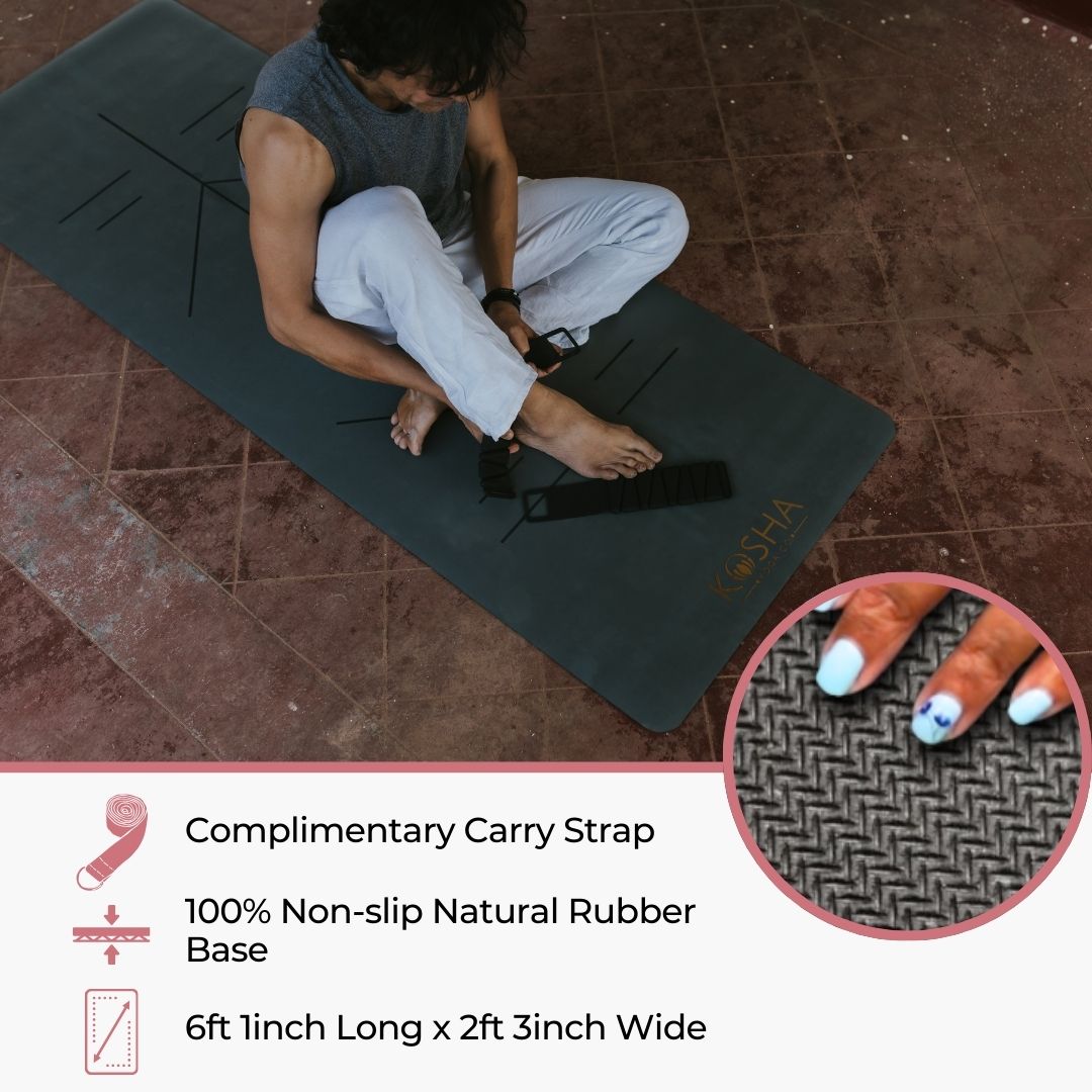 Kosha Yoga Charcoal PUre Align Yoga Mat