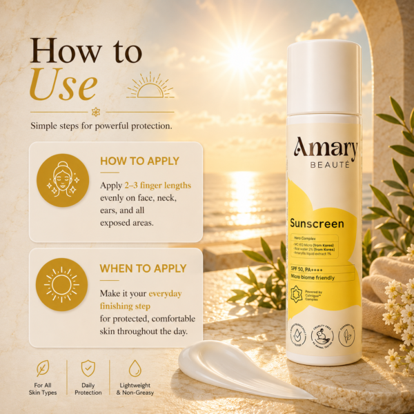 Amary Beaute Dermat Tested Sunscreen SPF 50 PA++++ | No White Cast