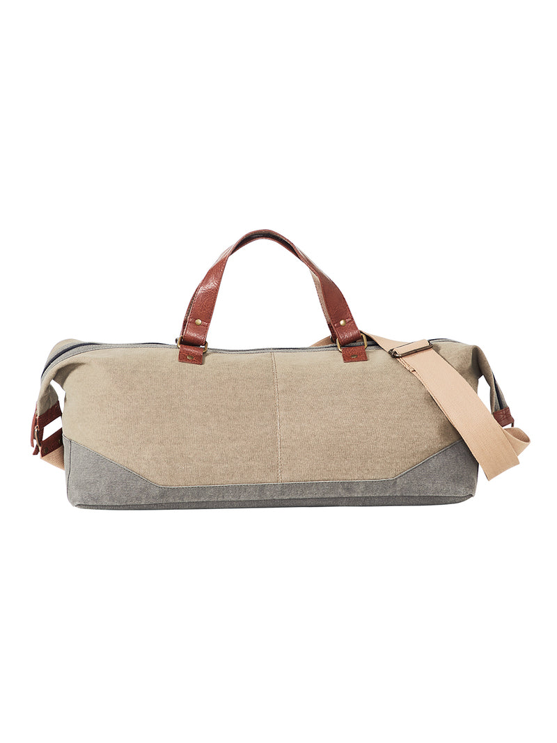 Mona B Stone 100% Cotton Canvas Duffel Gym Travel and Sports Bag with Stylish Design for Men and Women