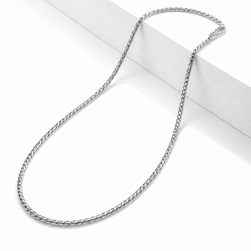 Braided chain in sterling silver