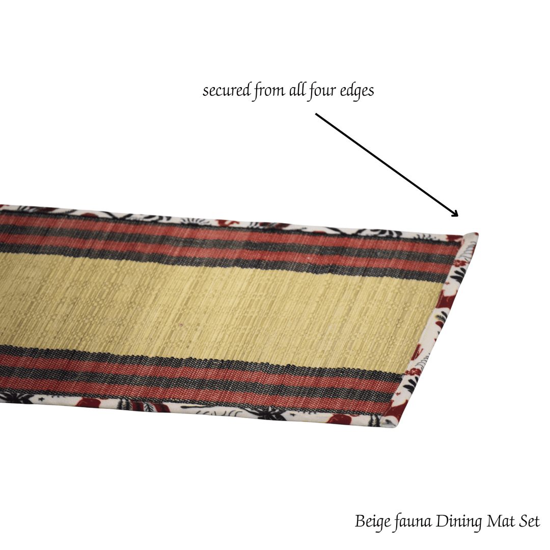 After Wait | Bamboo Placemats – Elephant Print Canvas Edge (Set of 6)
