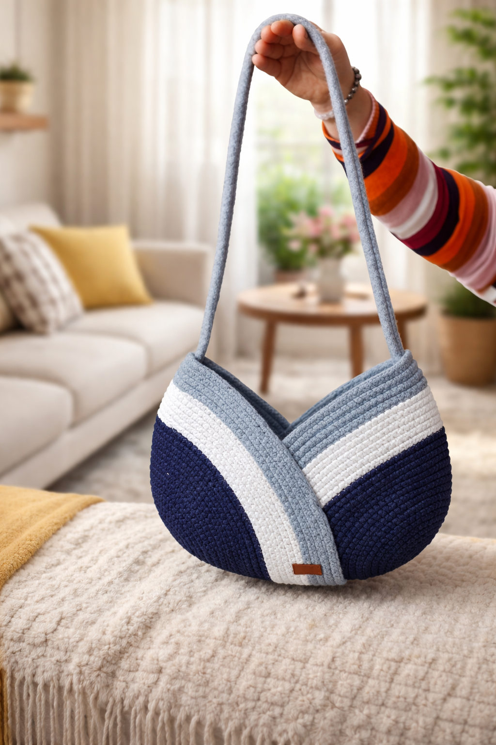 Onearth Cotton Rope Handmade Knot Bag
