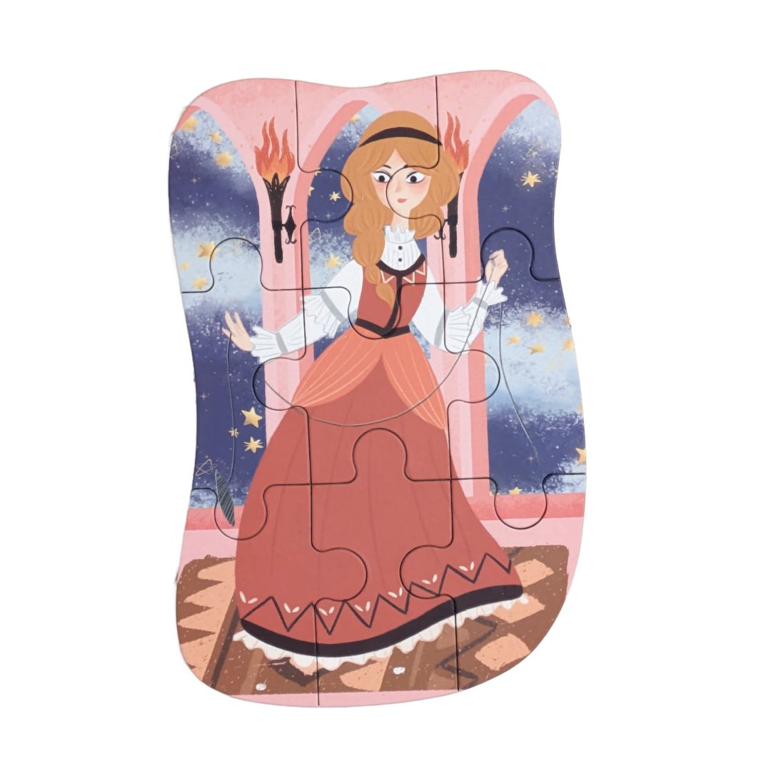 Wudly Wooden Progressive Puzzle Metal Box Princess