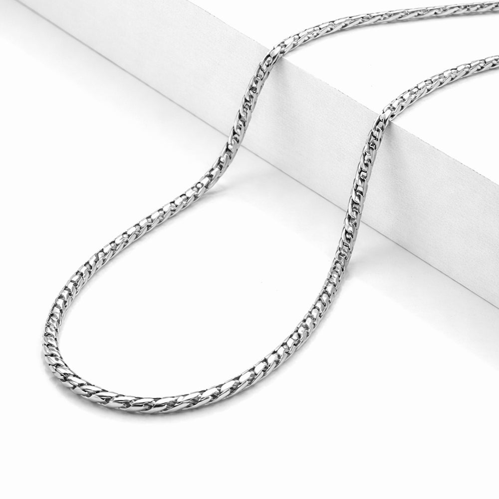 Braided chain in sterling silver