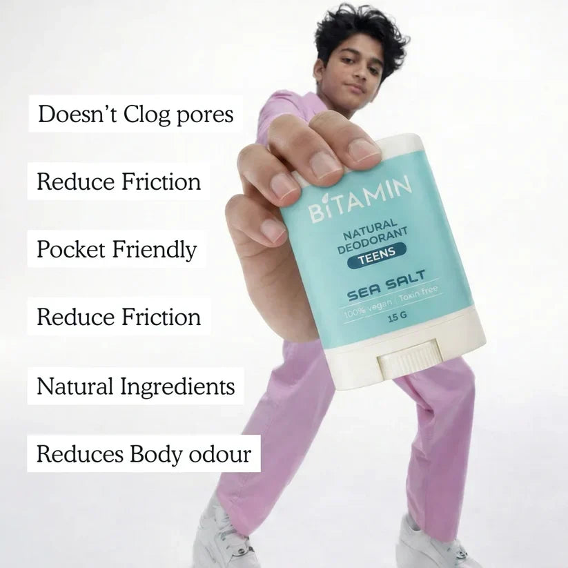Bitamin Cotton Vanilla + Sea salt Teens Natural Deodorant - 15 Grams Each