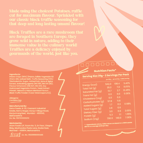 Atom Eats Truffle Potato Chips | (40g Pack X 2) by Atom Eats