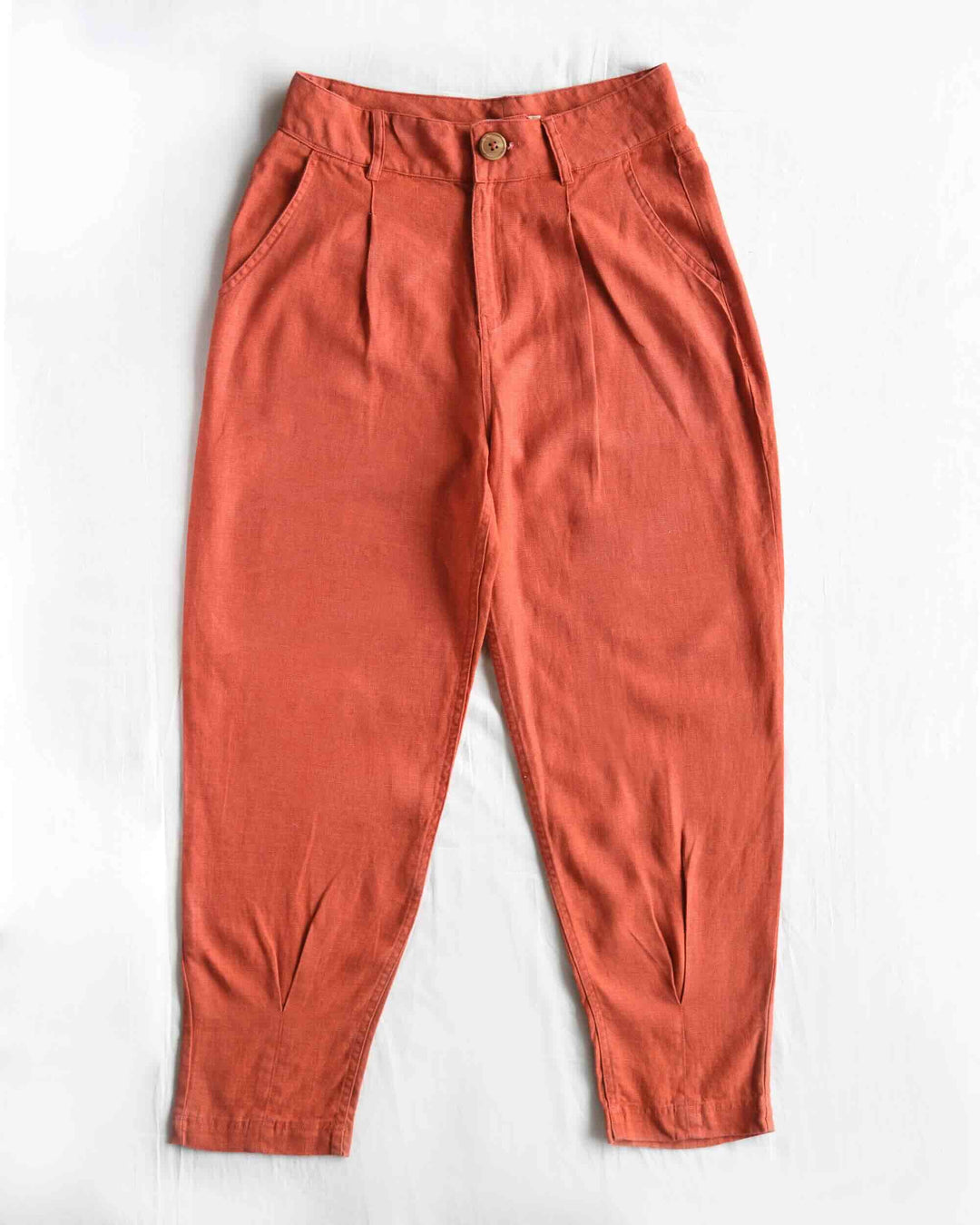 100% Premium Linen Carrot Pant - Women