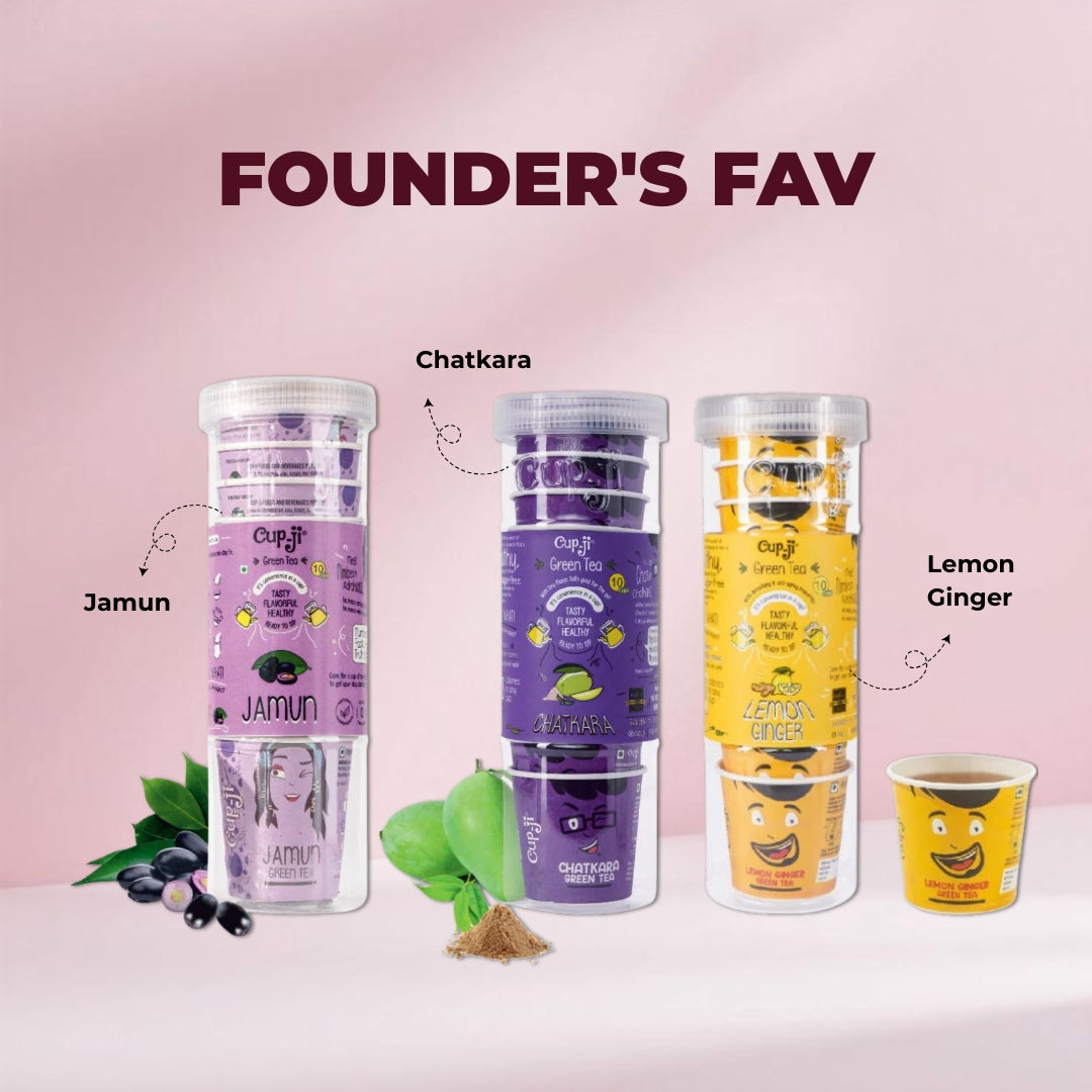 Cupji Founder’s Favourite Combo – Jamun + Chatkara + Lemon Ginger (30 Instant Cups)