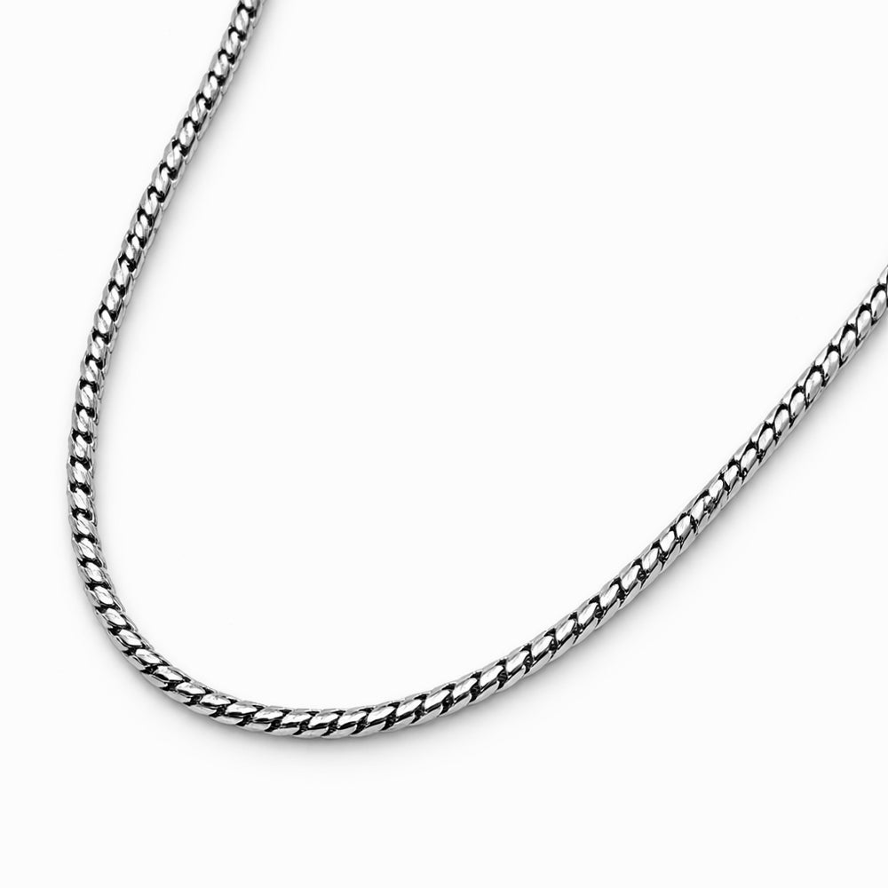 Braided chain in sterling silver