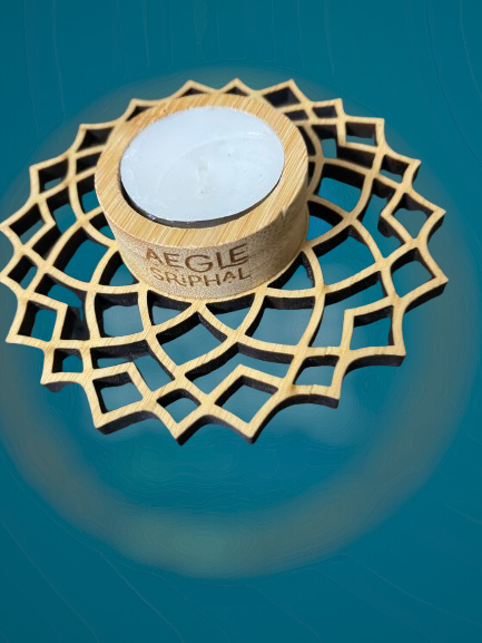 Aegle Sriphal Bamboo Tealight Holder | Mandala Art
