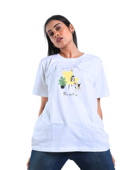 Organic Cotton Graphic Printed Relaxed Fit T-shirt In White