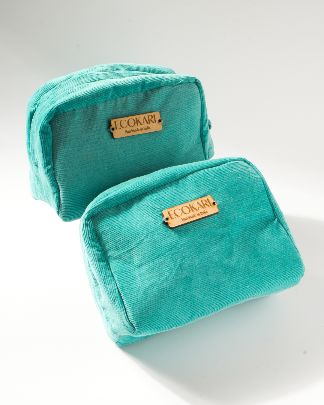 Ecokari Sea Green Corduroy Accessory Pouches